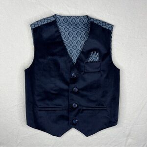 Isaac Mizrahi Boys Suit Vest 4 Blue Velvet Vest